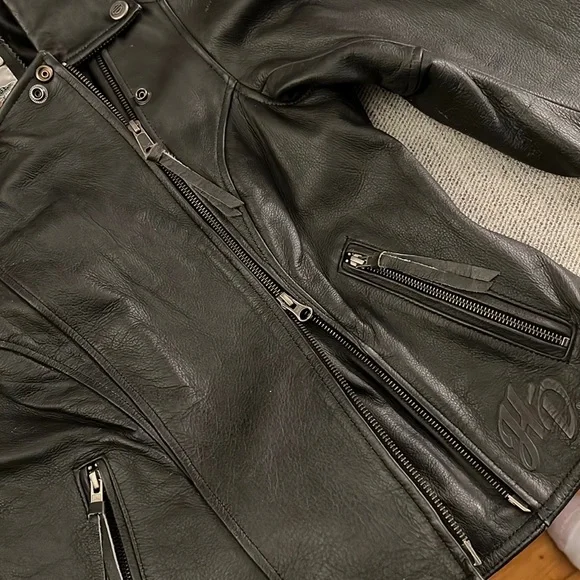 🏍💥Women’s Genuine Harley-Davidson Bezel Collar Black Leather Jacket🏍💥🏍 - Picture 8 of 17